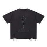 Snow Washed Raw-Hem T-Shirt
