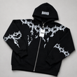 Heavyweight Cotton Zip Hoodie with Chain Graphics