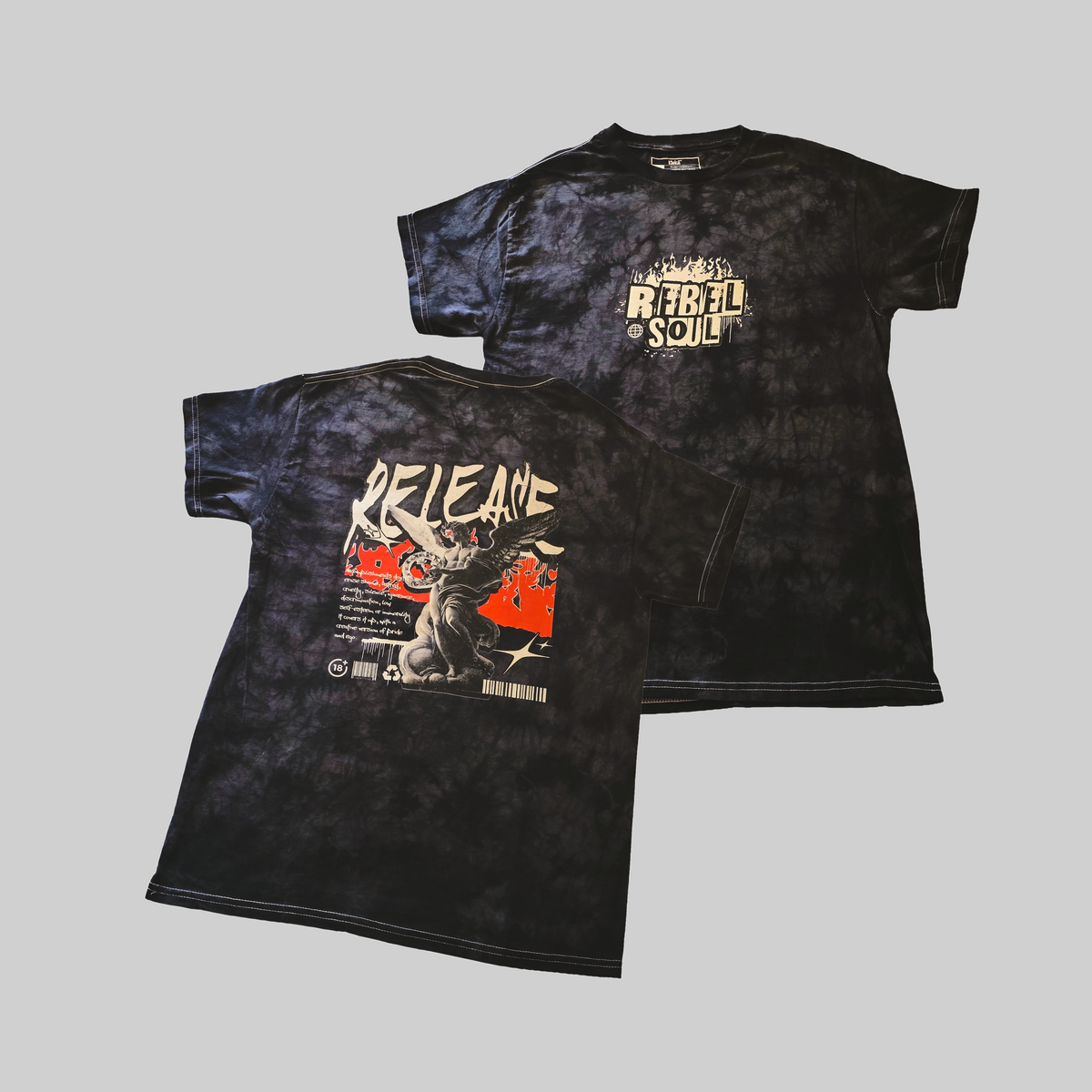 Rebel Soul Crystal Tie-Dye Cotton Graphic T-Shirt